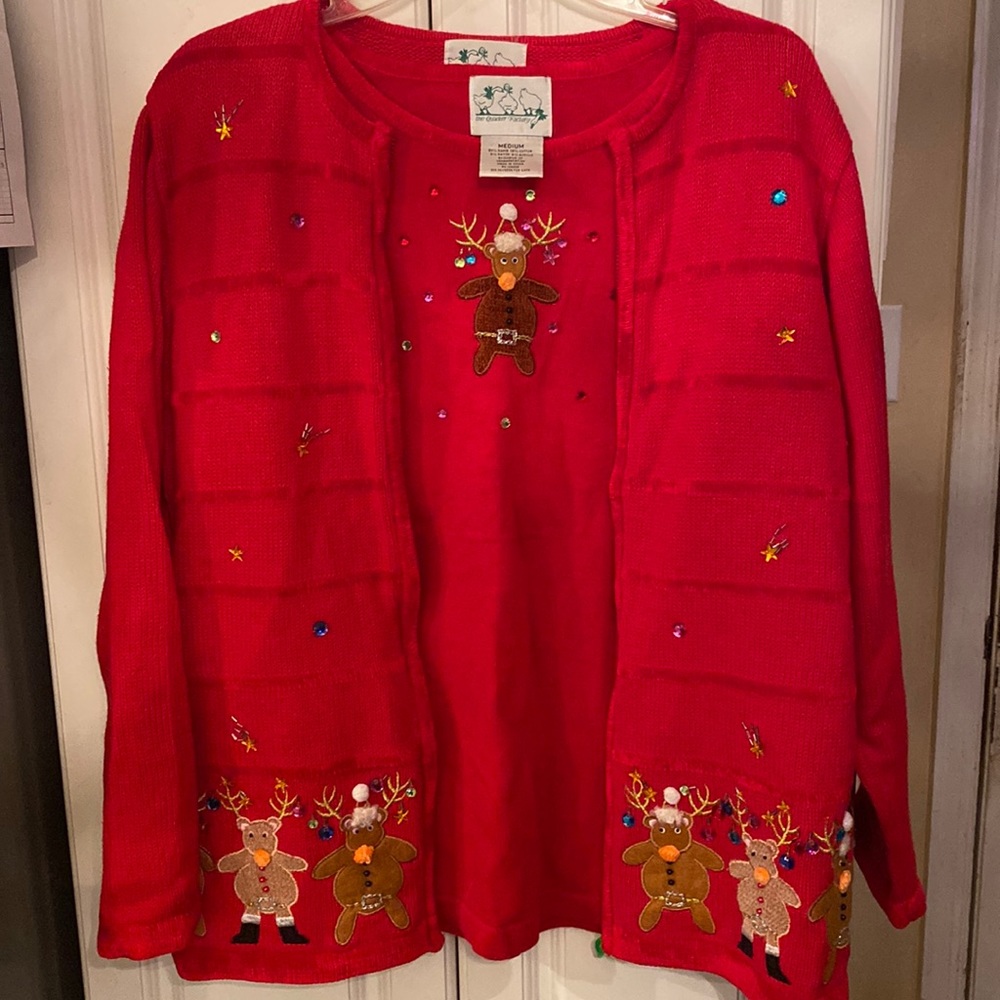 Quacker Factory Red Christmas Sweater